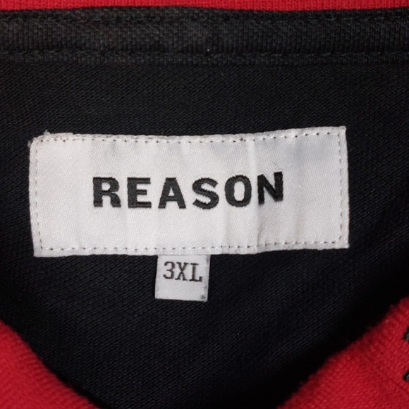 Reason Shirt Size 3XL Long Sleeve Polo Embroidered Rose Skull Snap Button - Picture 2 of 16
